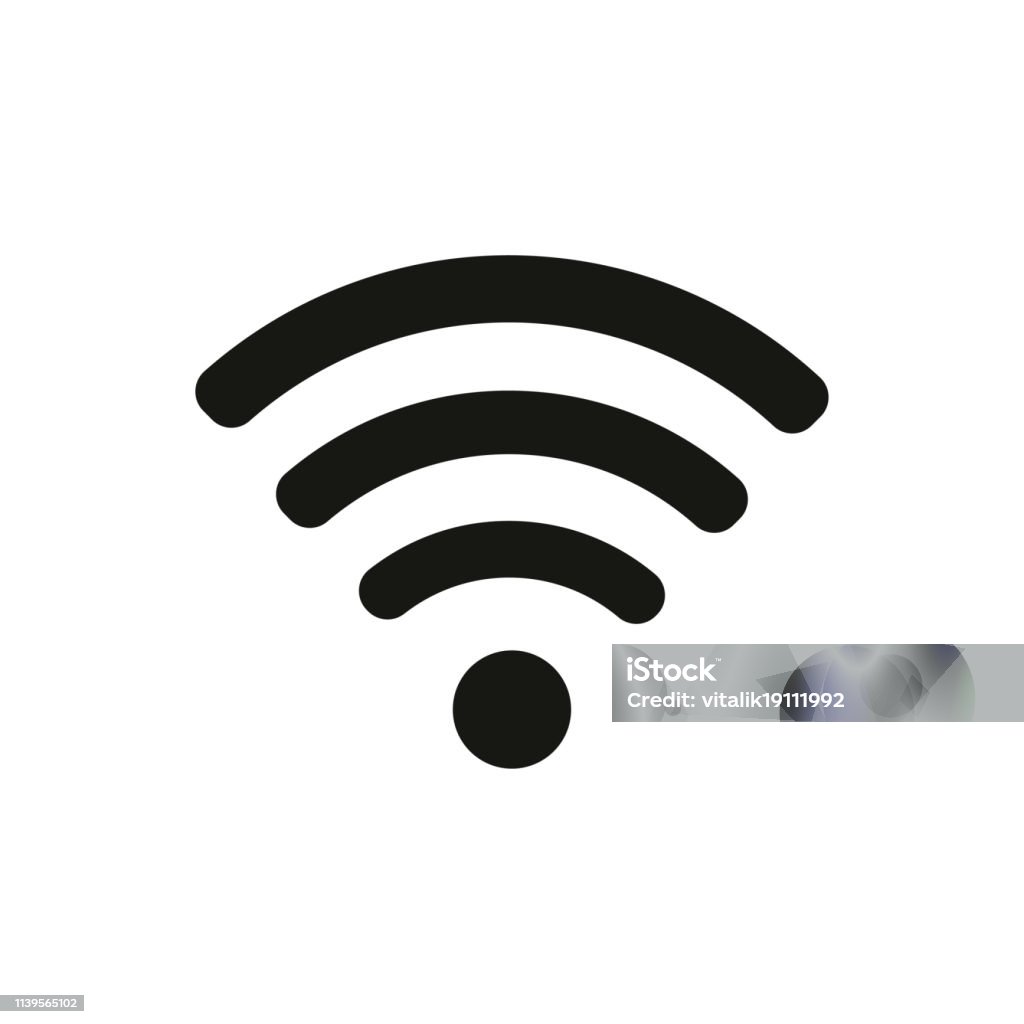 Biểu Tượng Wifi Theo Phong Cách Phẳng Nền Trắng Màu Đen Hình minh ...