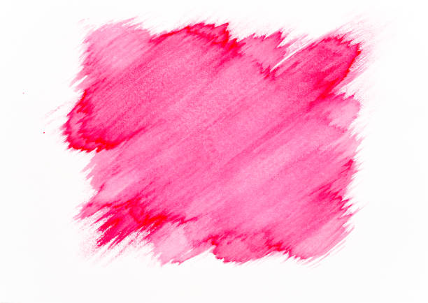 istock Red watercolor brush stroke on paper. 1139567216