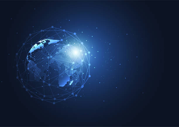 istock Global network connection. World map point and line composition concept of global business. Vector Illustration 1139569404