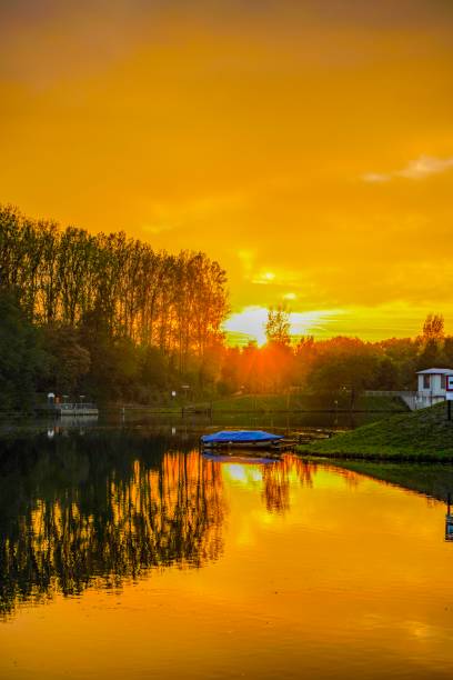 istock Waterfall in a golden sun in Germany 1139569472