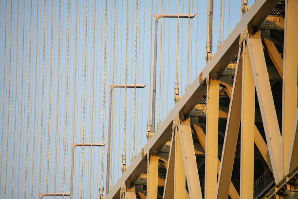 istock Beautiful continuation pattern of Akashi Kaikyo Bridge 1139571103