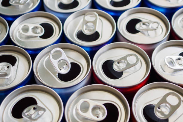 istock Empty aluminium drink cans recycling background concept 1139572289