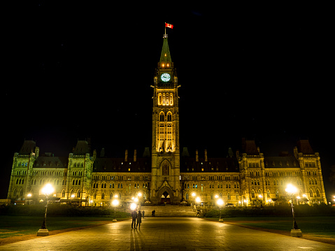 The Centre Block and the Peace Tower in the Parliament Hill, Ottawa, Canada