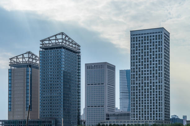 istock architectural complex against sky in downtown tianjin, china. 1139579812