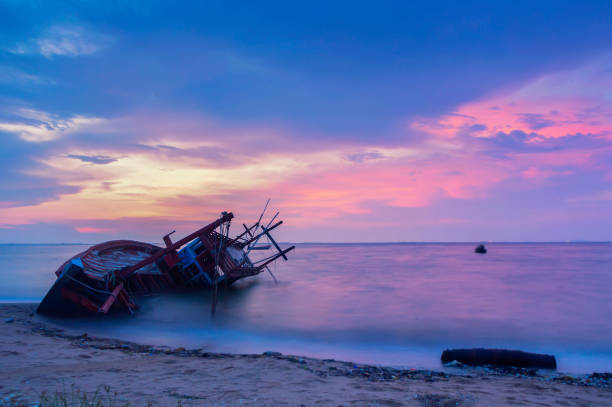 istock An old shipwreck or abandoned shipwreck. 1139579861