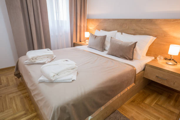 istock Interior of a hotel apartment, bedroom 1139586908
