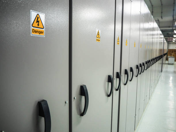 istock Label danger of electric panel. 1139589031