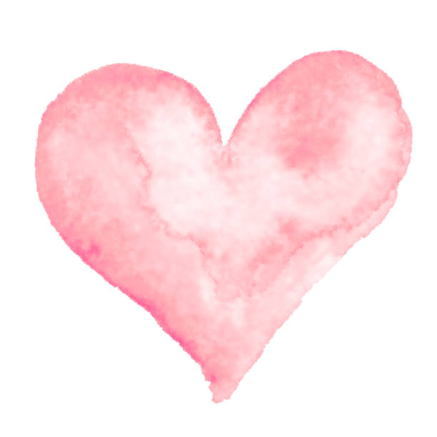istock Watercolor hand-painting pink heart shape on white background 1139594988