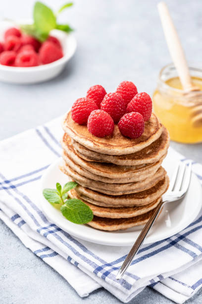 istock Whole wheat pancakes with berries 1139597709