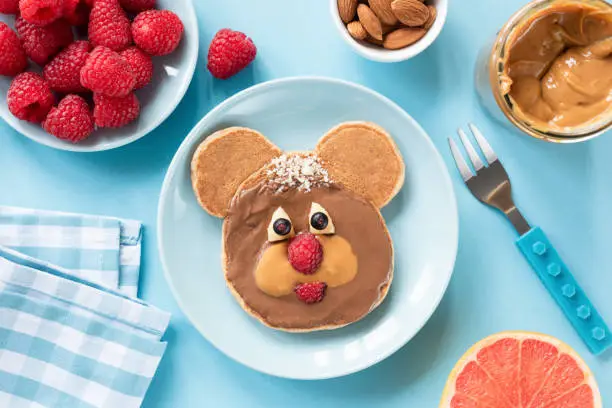 Photo of Pancake in shape of a bear for kids