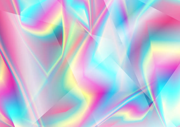 istock Holographic glass polygonal shapes abstract background 1139600008
