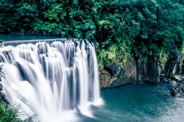 Shifen Waterfall famous waterfall of Taiwan, Pingxi District, New Taipei, Taiwan.