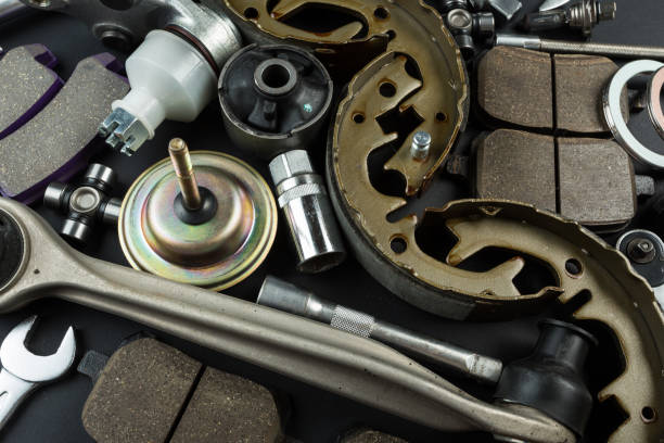 istock Various Car parts on dark background 1139606807