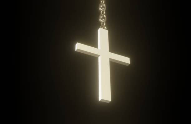 istock 3D Golden Christian cross 1139607674