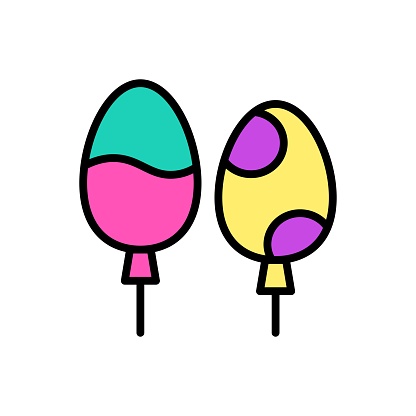 Chocolate egg vector, Easter filled icon editable stroke