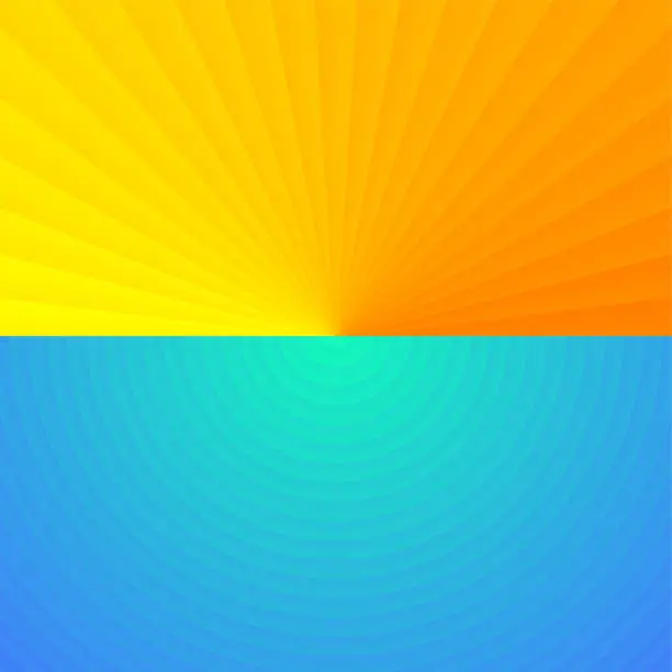 Vector illustration of Sun and sea, seasonal concept background