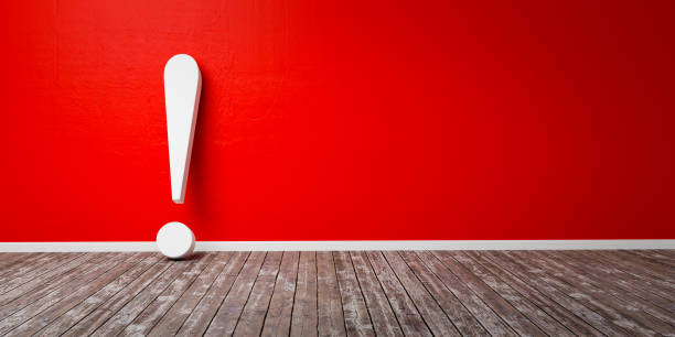 istock White exclamation mark on wooden floor and concrete wall 3D Illustration Warning Concept 1139609190
