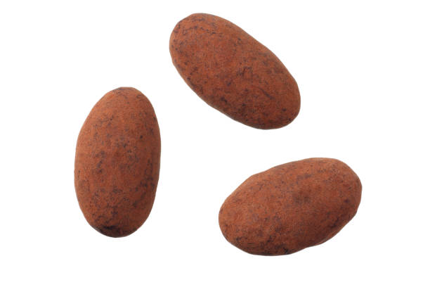 istock chocolate with almonds isolated on white background. top view 1139610221