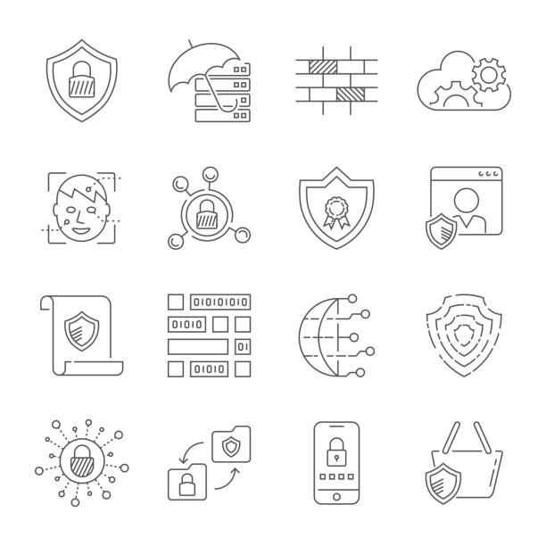 Computer networking, internet technology, digital protection, web, data, global communication. Editable Stroke. EPS 10 Computer networking, internet technology, digital protection, web, data, global communication. Editable Stroke. EPS 10 crash hosting stock illustrations