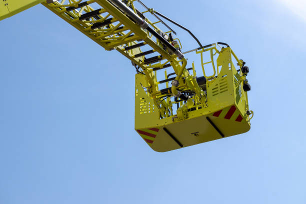 istock yellow Fire truck ladder 1139614087