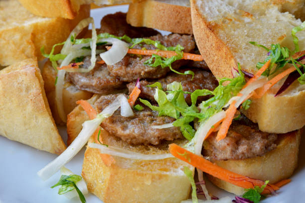Turkish kebap and meats with bread