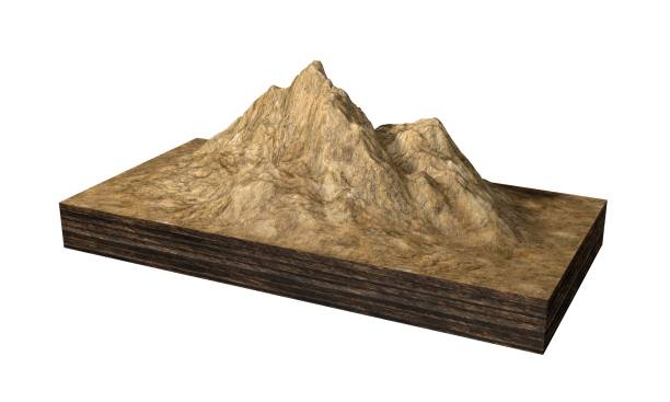 istock Cross section of ground with mountain. Isolated on white background. 1139619899