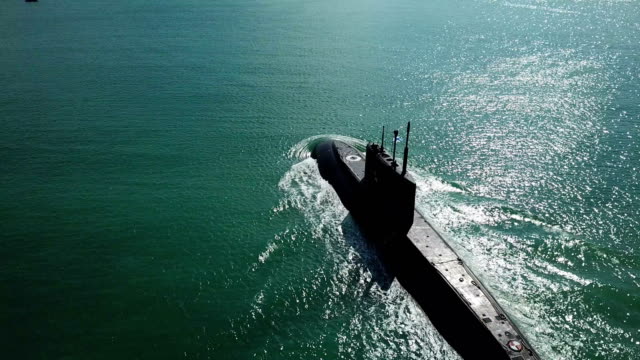 aerial view - modern missile submarine