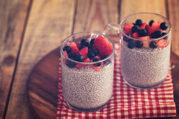 istock Chia pudding with strawberries and chokeberry 1139627763