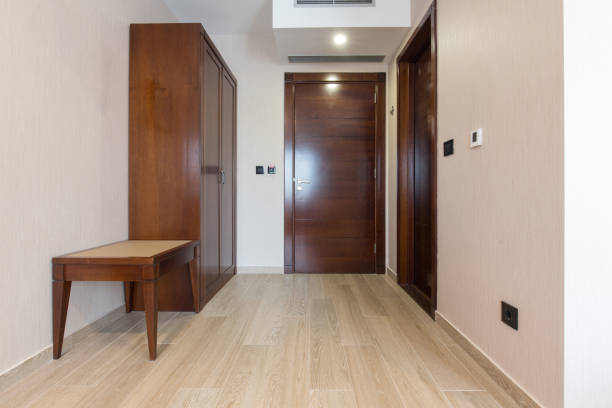 istock Hotel room entrance corridor 1139631850