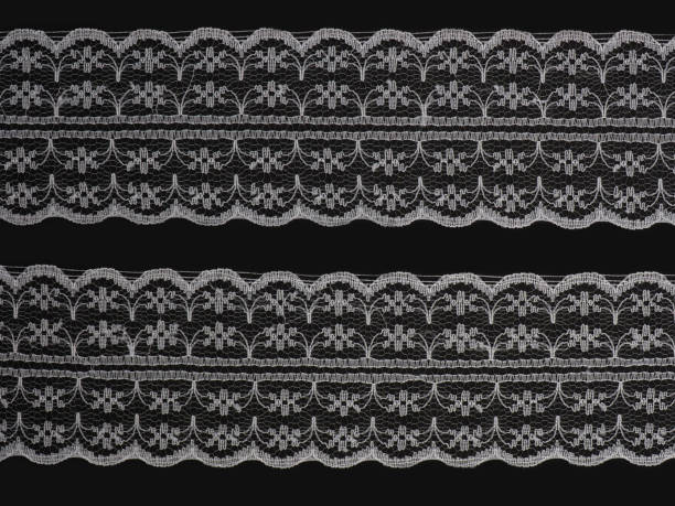 istock White lace on a black background 1139635058