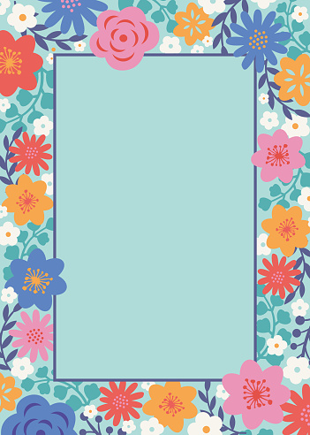 Spring floral frame - Illustration