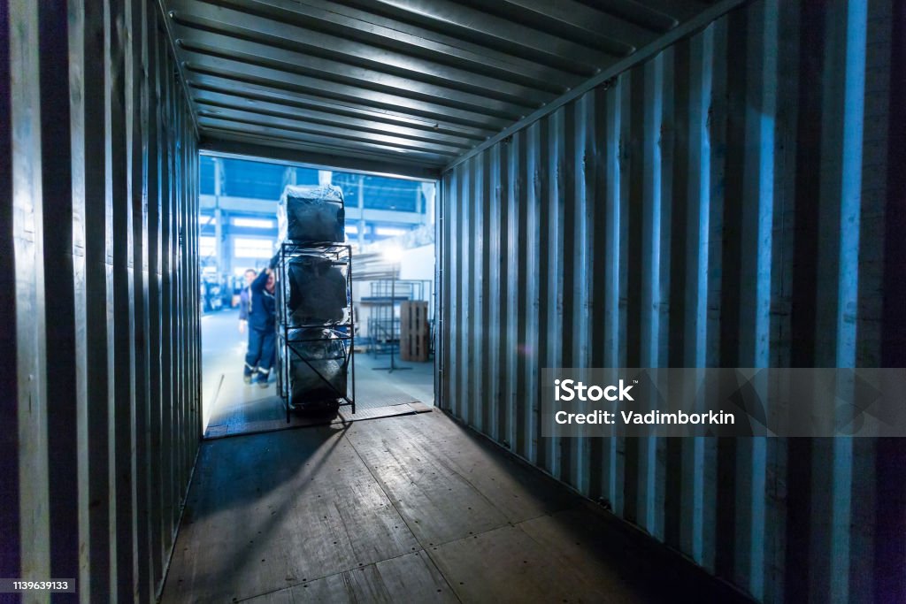 Loading Container Indoor Container Loading Inside View Stock Photo - Download Image Now - Cargo ...