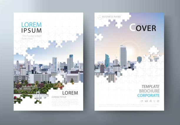 Annual report brochure, flyer design, Leaflet cover presentation abstract flat background, book cover templates, Jigsaw puzzle image. Annual report brochure, flyer design, Leaflet cover presentation abstract flat background, book cover templates, Jigsaw puzzle image. vector puzzle stock illustrations