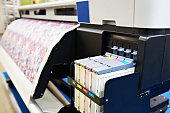 Wide format printer for on fabric and paper