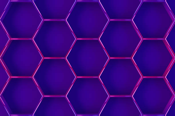 istock Hexagon, Honeycomb Abstract Neon Colors 3D Background 1139642680