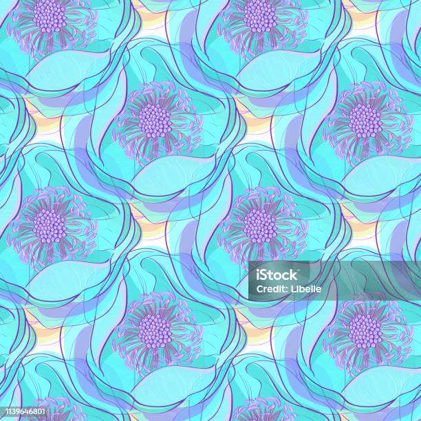 Vector Flowers Pattern Seamless Stock Illustration - Download Image Now - Abstract, Art, Backgrounds