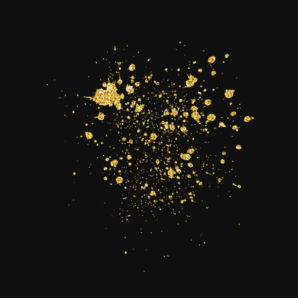Gold glitter paint on black Royalty Free Vector Image