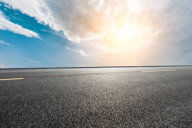 istock Empty asphalt road and beautiful sky clouds at sunset 1139652380