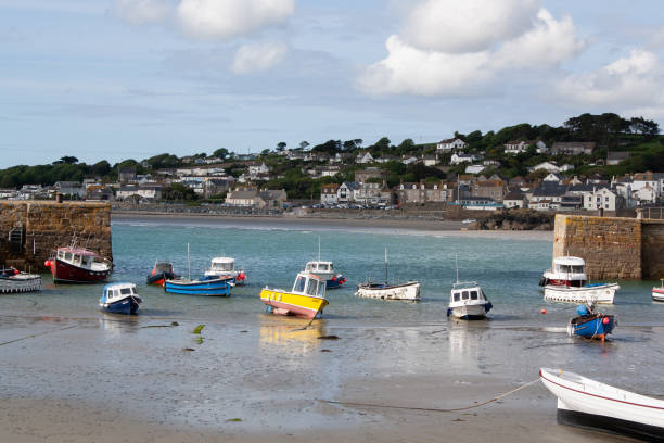 istock Rowing boats on beach why tide is low 1139652863