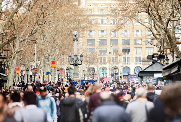 istock Crowded view of famous Las Ramblas in Barcelona. 1139657530