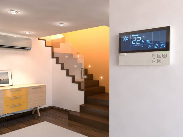panneau de commande du système de conditionneur - room temperature photos et images de collection