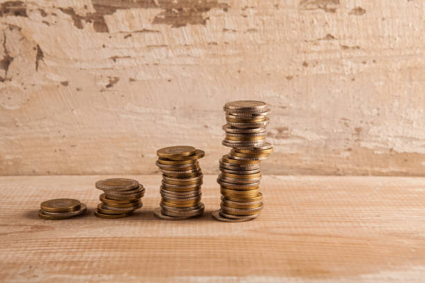istock Texture from gold and silver Polish coins 1139660750