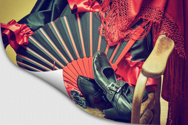 istock Clothing for Flamenco dance on a page with curl effect 1139661769