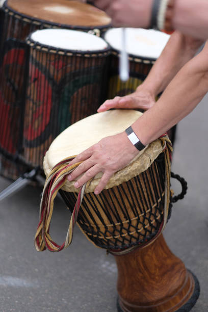 istock Ethnic drum in the hands of a musician 1139667103