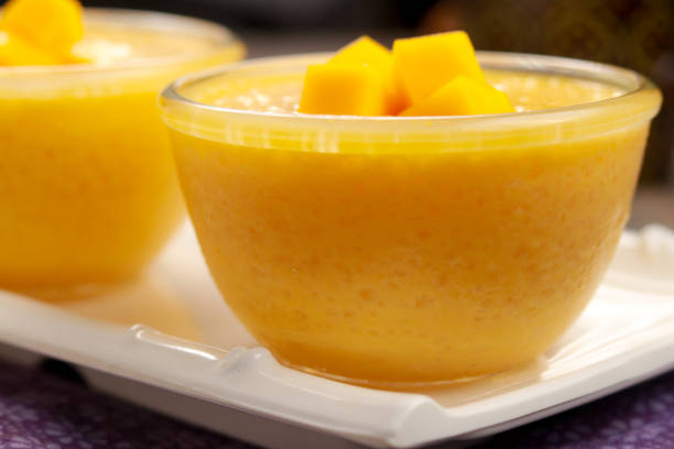 istock Very delicious Mango Tapioca on the white plate. 1139667611