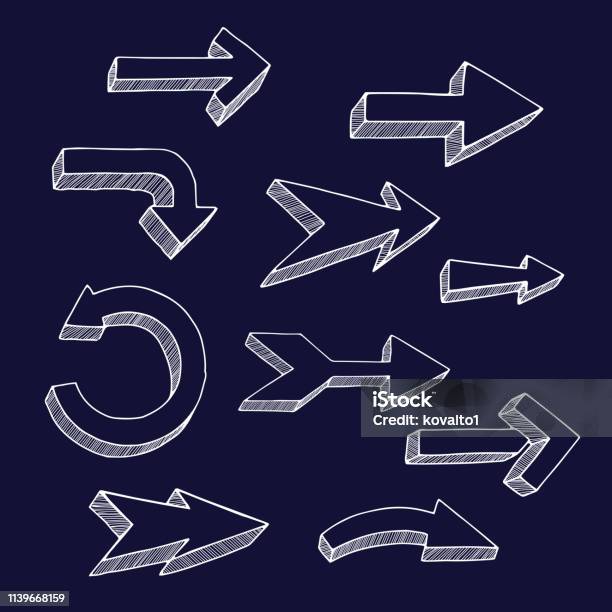 Arrow Sign Vector Set Stock Illustration - Download Image Now ...