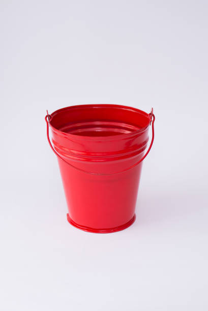 istock Red Bucket, Isolated on white background 1139671282