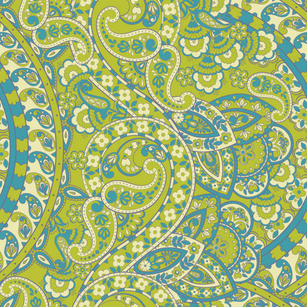 istock Vintage floral seamless pattern with paisley ornament. Damask background 1139672229