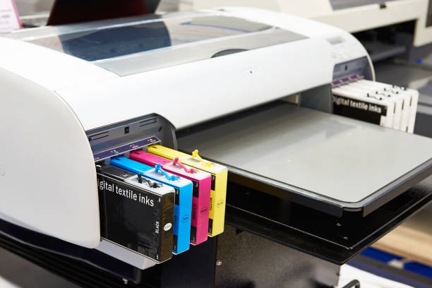 istock Ink cartridges in printer for textile 1139674687