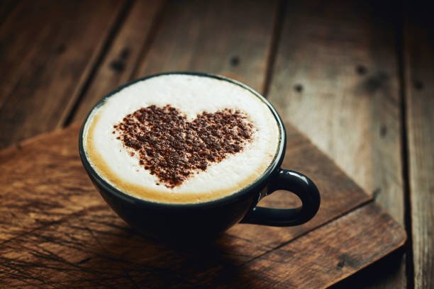 istock Cappuccino topped with Love Heart Shaped chocolate sprinkles. 1139674689